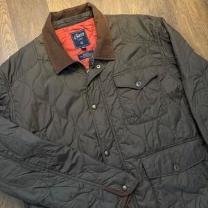 Grayers Menswear Nylon Quilted Lightweight Khaki Green Chore Collared Jacket